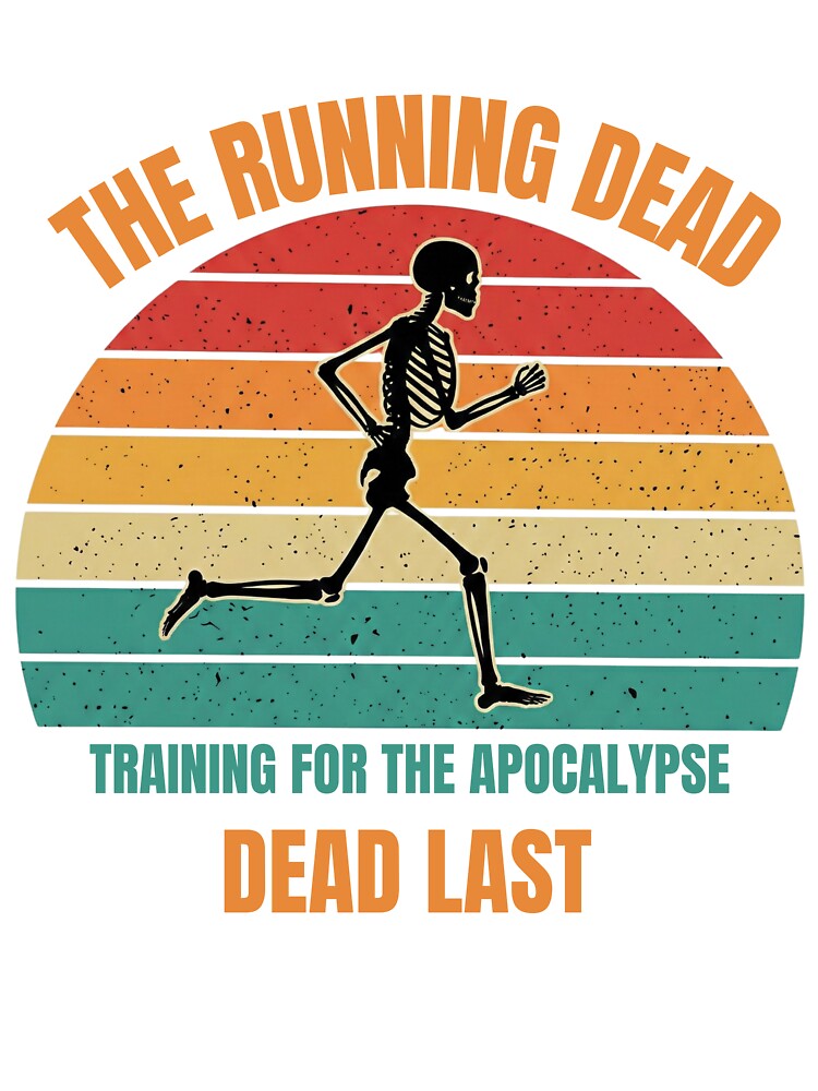 The Running Dead - Funny Skeleton Running Dad Retro Sunset by STARLIGHTS T-Shirts, Hoodie, Sweatshirt (Image 3)