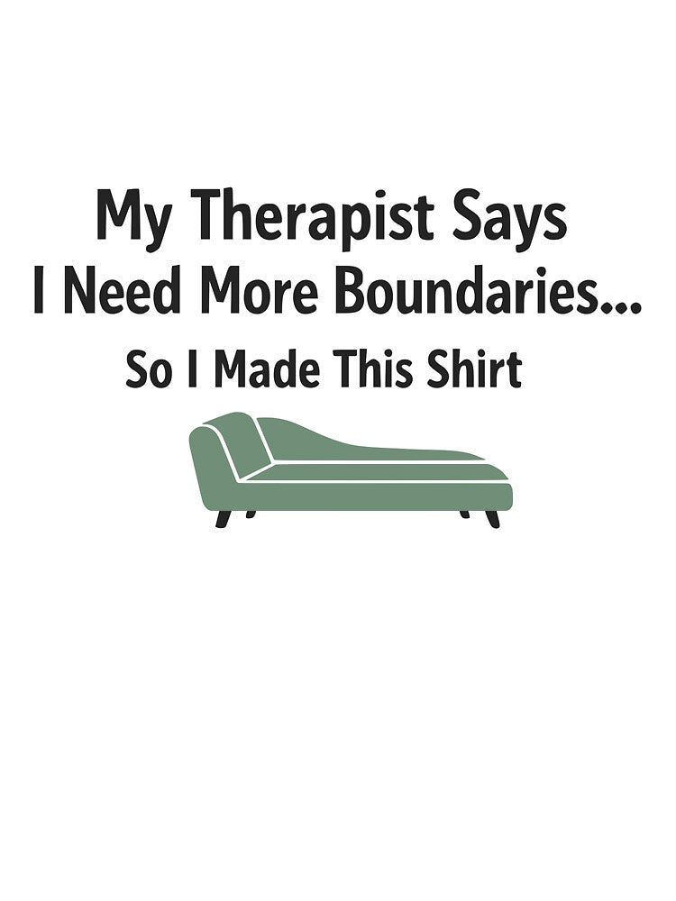 Therapist Couch Illustration With Funny Boundaries Quote by FunFitLife Studio T-Shirts, Hoodie, Sweatshirt (Image 3)