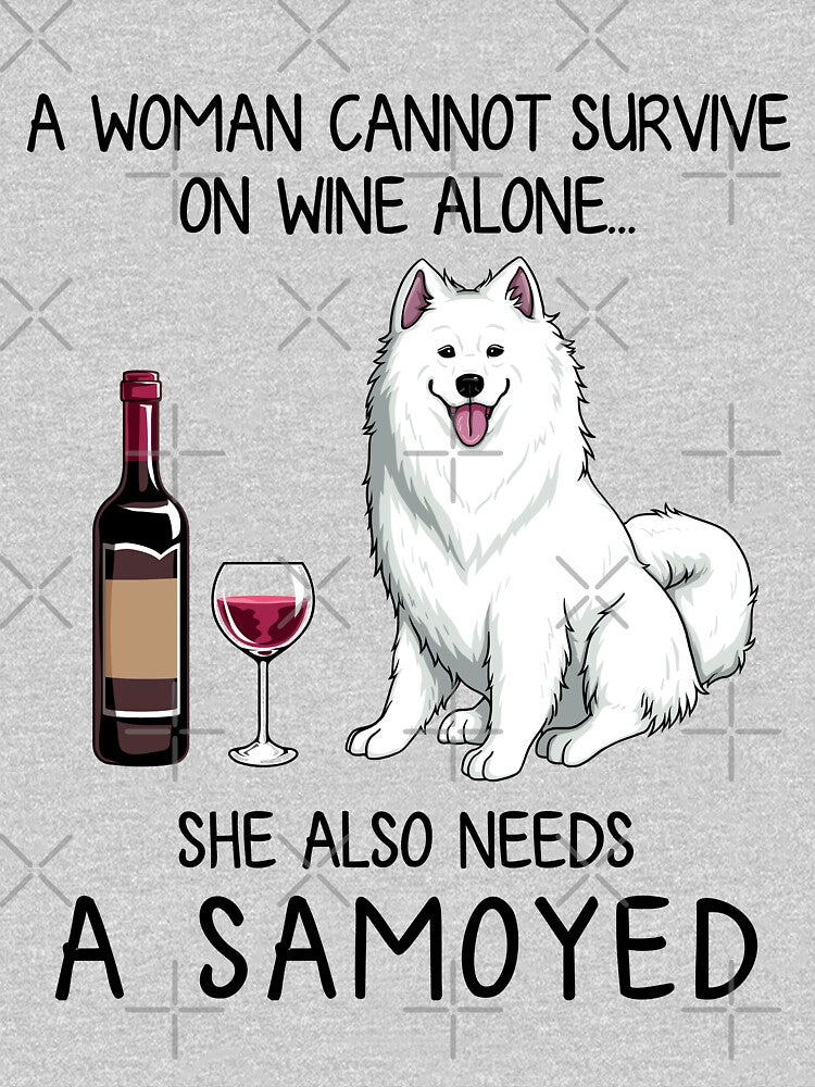 Samoyed and wine Funny gift for dog mom by TeeDoozy T-Shirts, Hoodie, Sweatshirt | BlankRebels.com (Image 2)