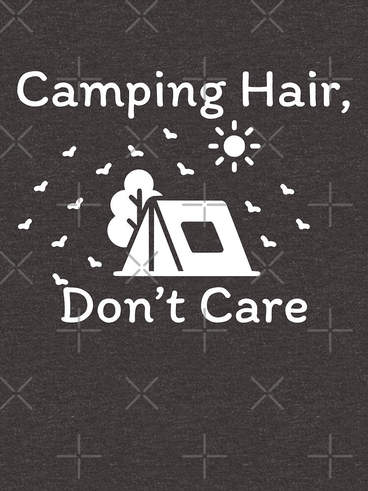 Camping Hair, Don’t Care – Funny Minimal Camping Quote Tent Illustration by UI Expert T-Shirts, Hoodie, Sweatshirt (Image 3)