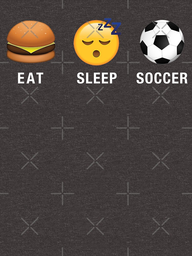 Eat Sleep Soccer Emoji Emoticon Funny Graphic Tee Shirt by TocaLuna