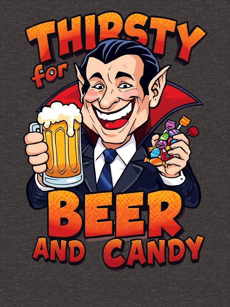 Dadcula – Thirsty for Beer and Candy Party Illustration by EcoArtTees T-Shirts, Hoodie, Sweatshirt (Image 3)