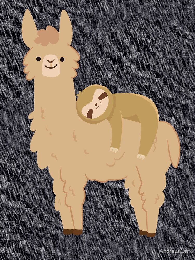 Adorable Sloth Relaxing on a Llama | Funny Llama Sloth by Andrew Orr T-Shirts, Hoodie, Sweatshirt | BlankRebels.com (Image 3)