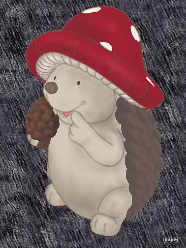 Cottagecore Aesthetic Mushroom Head Hedgehog by gogo-jr T-Shirts, Hoodie, Sweatshirt | BlankRebels.com (Image 3)