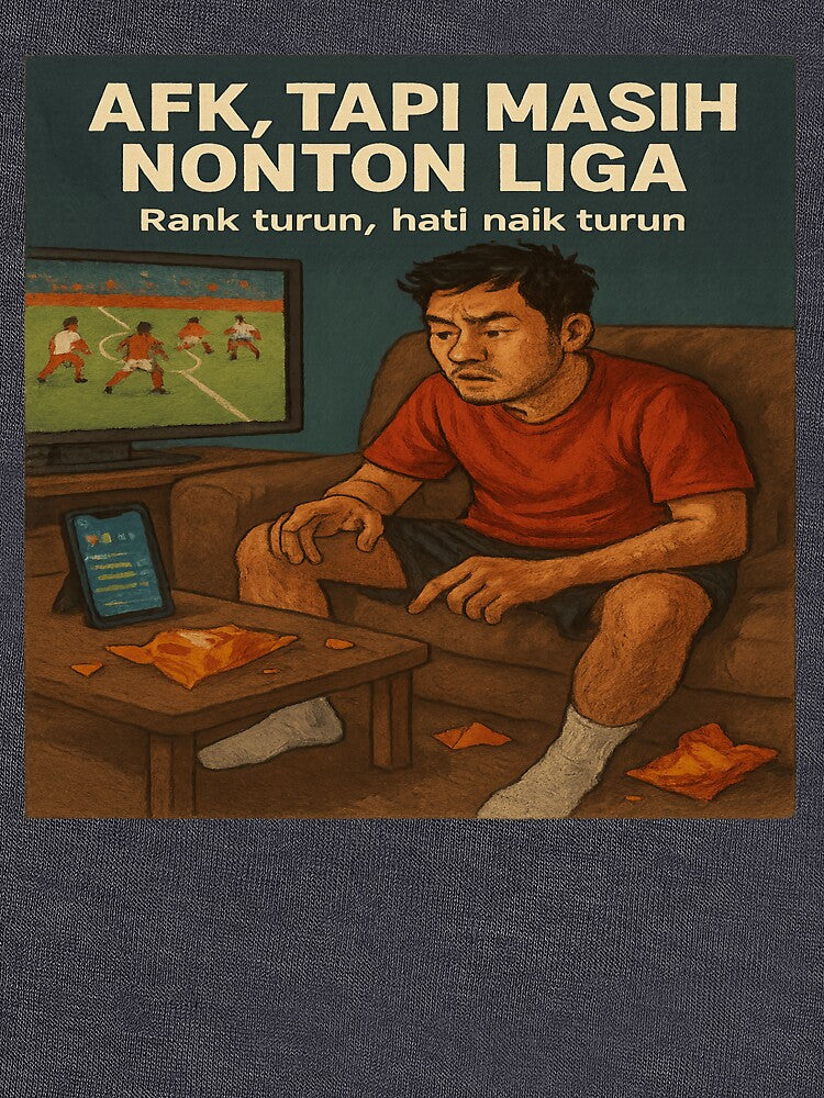 AFK Tapi Masih Nonton Liga — Indo Gamer League by POD DYNASTY | Original Print On Demand T-Shirt Graphics