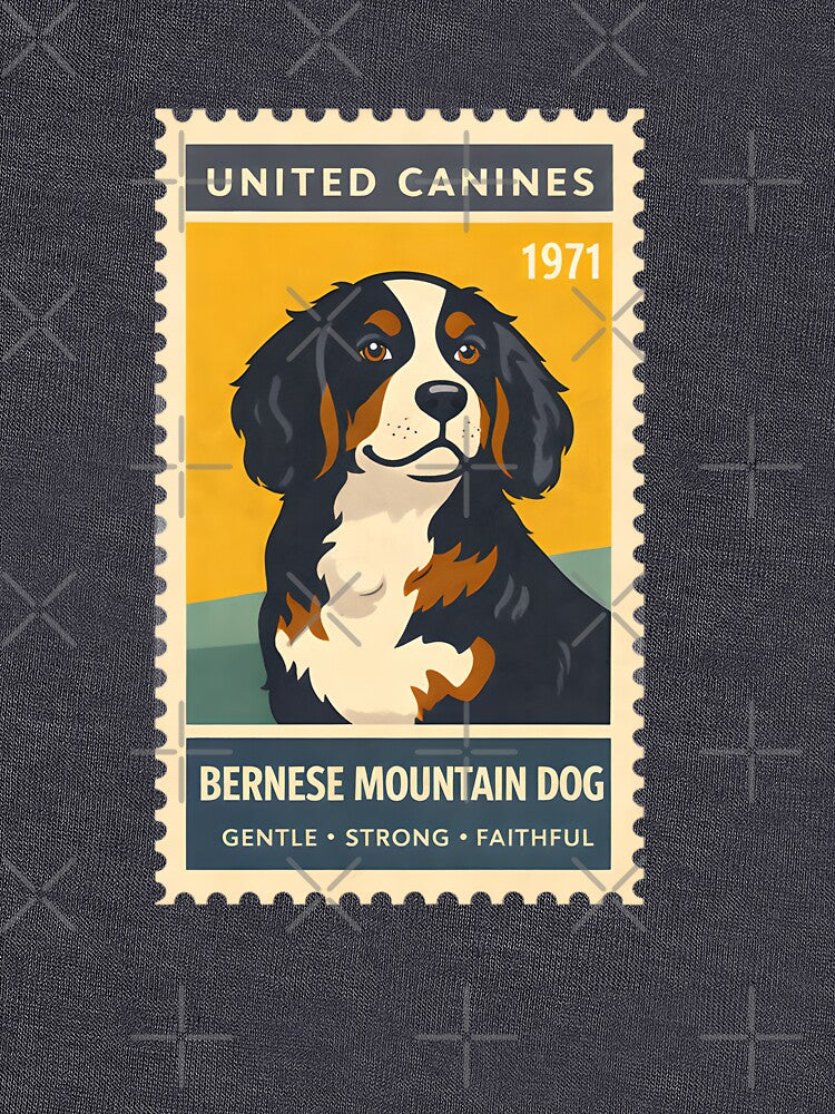 Vintage Bernese Mountain Dog Stamp by postmarkpaw T-Shirts, Hoodie, Sweatshirt | BlankRebels.com (Image 3)