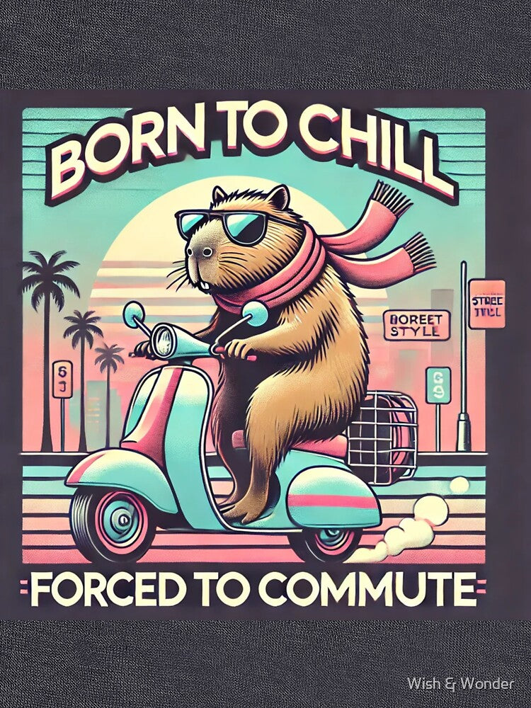 Capybara Scooter Commute Retro Vibes by Wish & Wonder T-Shirts, Hoodie, Sweatshirt | BlankRebels.com (Image 3)