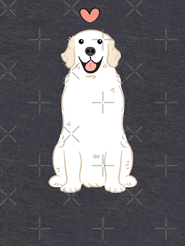 LOVE White Cream Golden Retriever  - Gray background by Lulupainting T-Shirts, Hoodie, Sweatshirt | BlankRebels.com (Image 3)