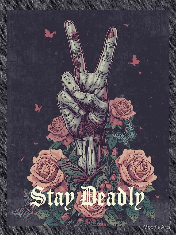 Stay Deadly – V Sign Hand with Flowers by Moon's Arts T-Shirts, Hoodie, Sweatshirt | BlankRebels.com (Image 3)