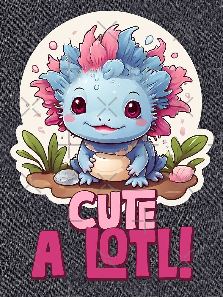Cute a Lotl! Blue Axolotl funny illustration. by Grygiel23 T-Shirts, Hoodie, Sweatshirt | BlankRebels.com (Image 3)