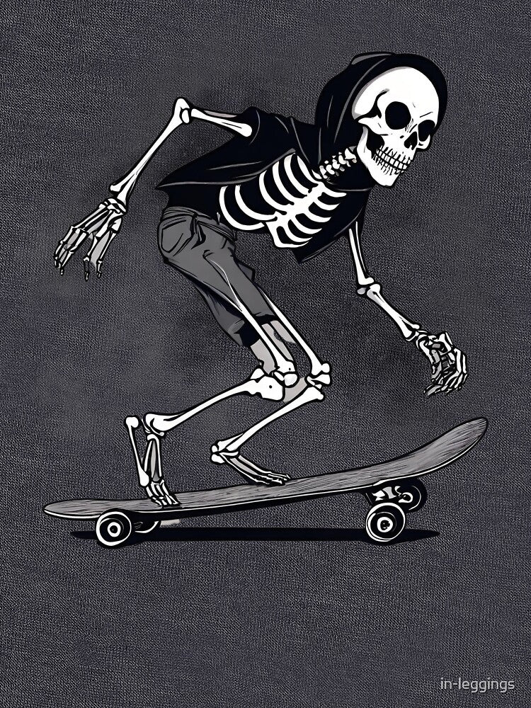 hooligan skeleton riding on a skateboard by in-leggings T-Shirts, Hoodie, Sweatshirt | BlankRebels.com (Image 3)