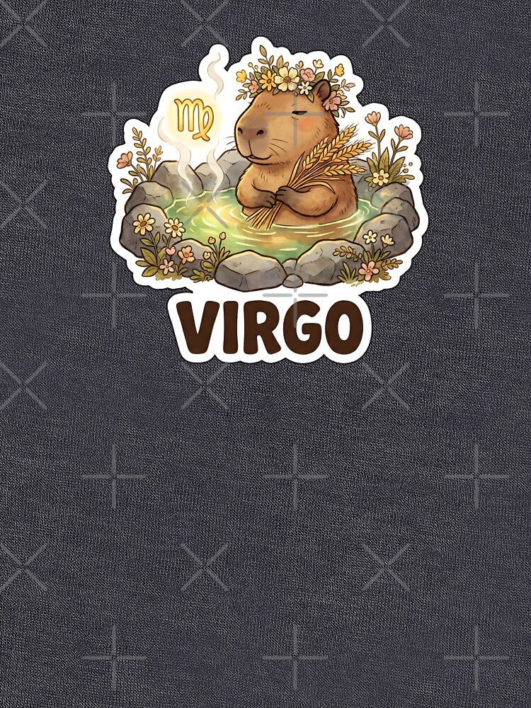 Zodiac Capybara Virgo – Gentle Onsen Earth Sign Cute Zodiac Sticker by Nuist25 T-Shirts, Hoodie, Sweatshirt (Image 3)