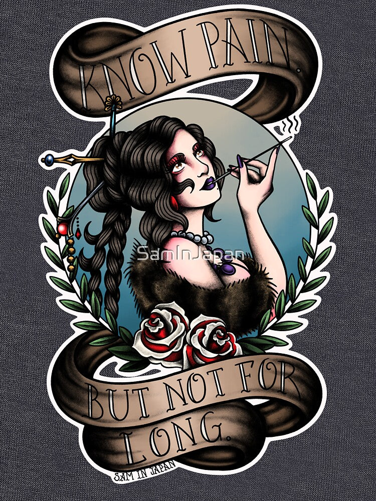 Lulu from Final Fantasy 10 (FFX) in American Traditional Tattoo Portrait Style by SamInJapan T-Shirts, Hoodie,... (Image 3)