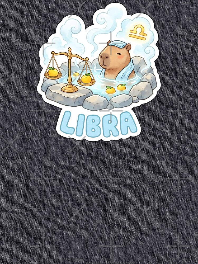 Zodiac Capybara Libra – Balanced Onsen Air Sign Cute Zodiac Sticker by Nuist25 T-Shirts, Hoodie, Sweatshirt (Image 3)