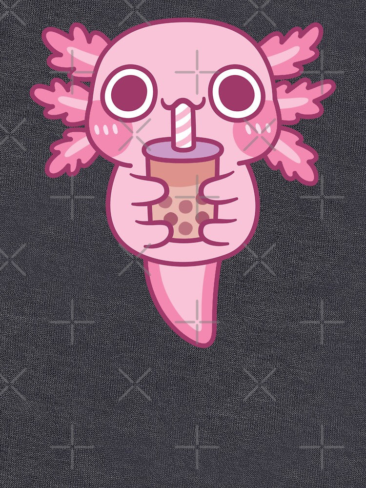 Cute Little Axolotl Drinking Bubble Tea by rustydoodle T-Shirts, Hoodie, Sweatshirt | BlankRebels.com (Image 3)