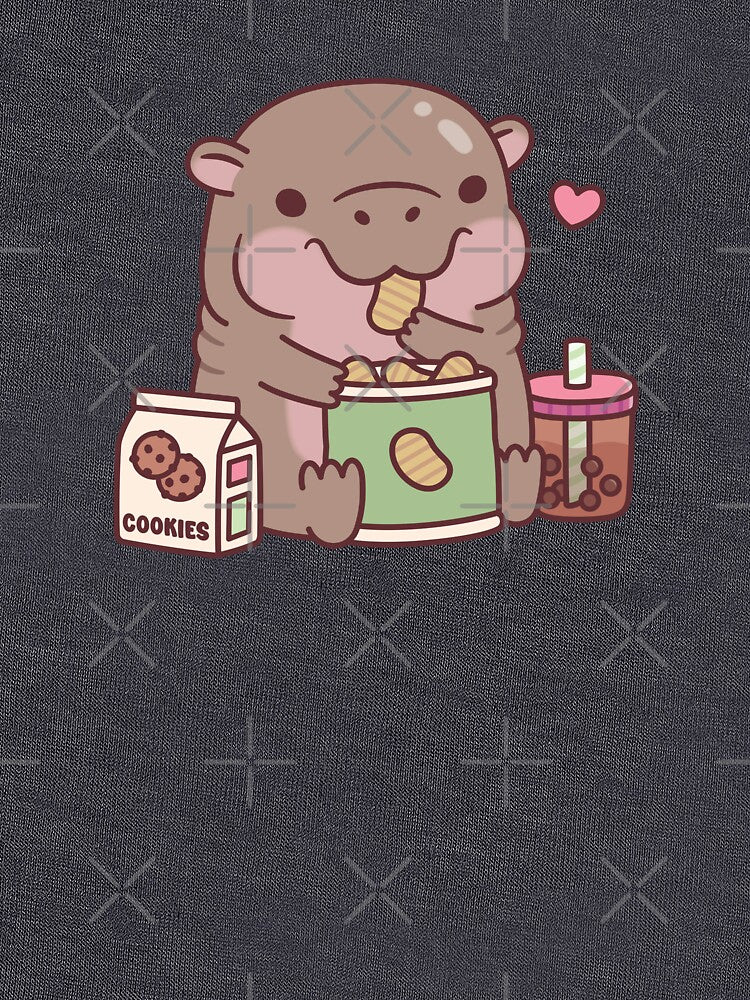 Cute Pygmy Hippo Loves Snack T-Shirts, Hoodie, Sweatshirt