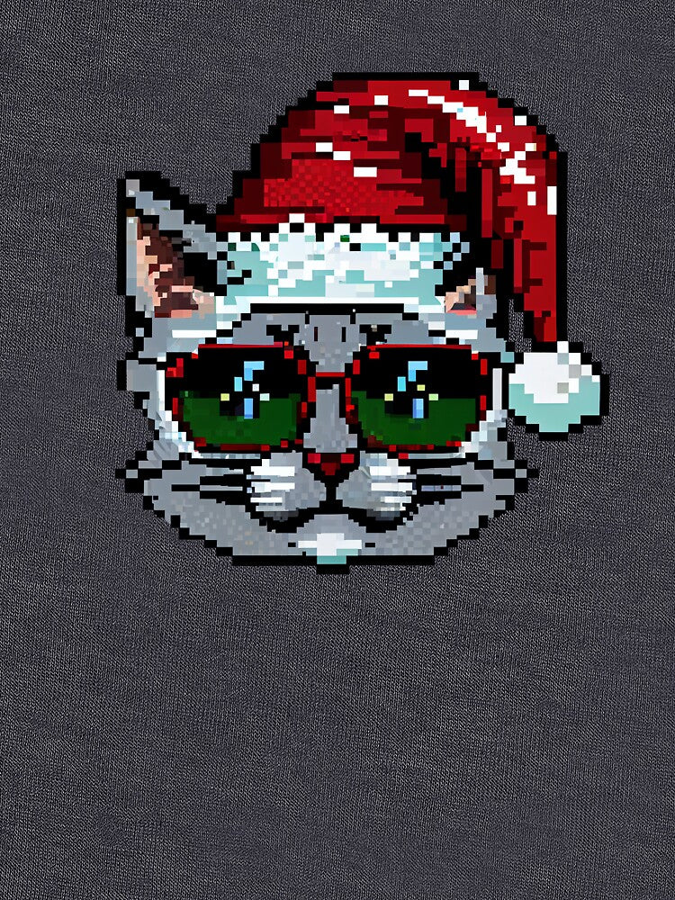 Cute cat with christmas hat. by Pixelarium