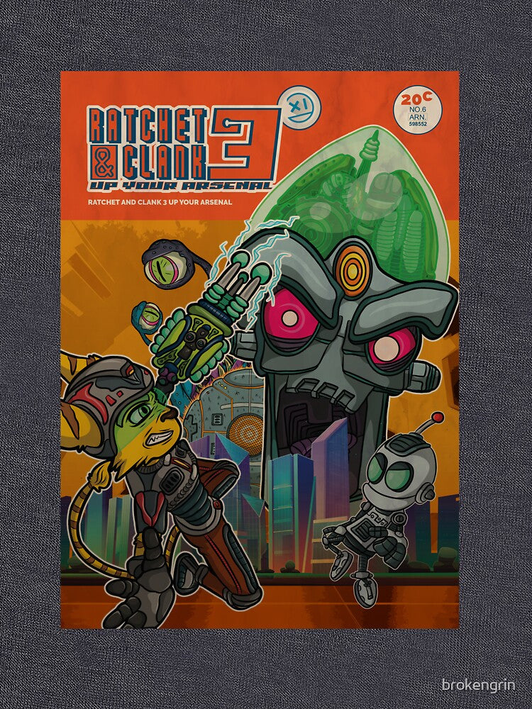 Ratchet and Clank 3 Retro art by brokengrin T-Shirts, Hoodie, Sweatshirt | BlankRebels.com (Image 3)