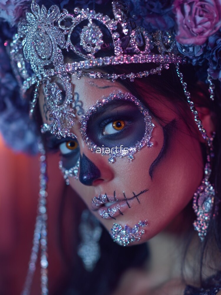 Crystal sugar skull makeup by aiartfs T-Shirts, Hoodie, Sweatshirt | BlankRebels.com (Image 3)