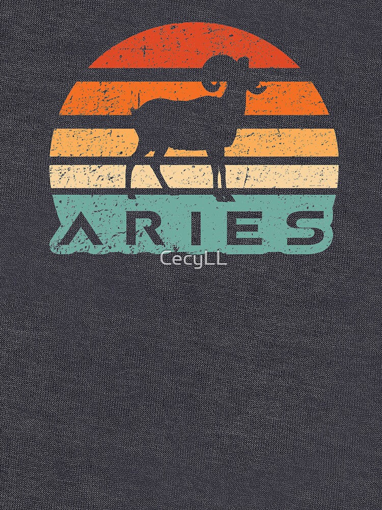 Aries Retro sun zodiac sunset by CecyLL T-Shirts, Hoodie, Sweatshirt | BlankRebels.com (Image 3)