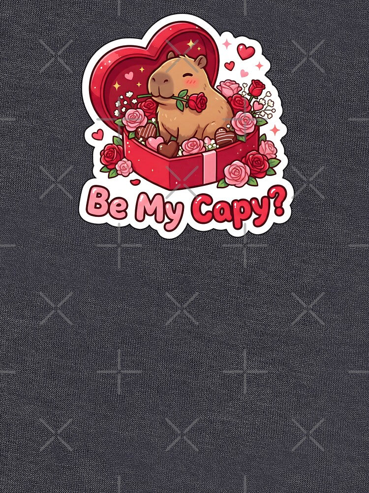 Valentine Be My Capy Cute Capybara Gift with Roses by Nuist25 T-Shirts, Hoodie, Sweatshirt | BlankRebels.com (Image 3)