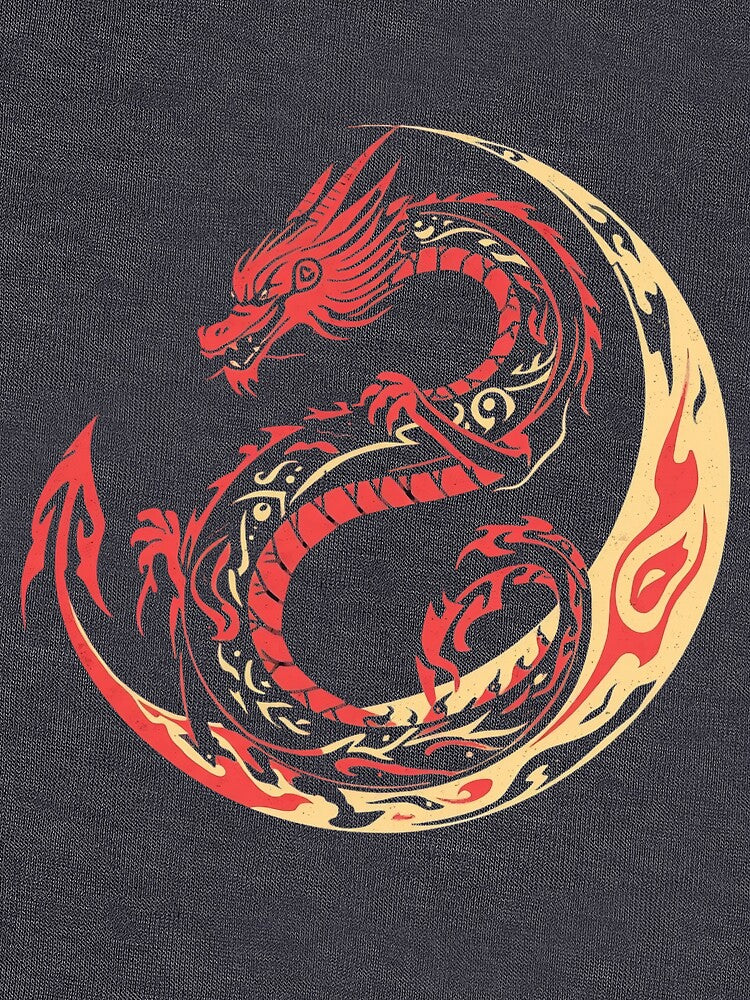 Celestial Fire Dragon – Red & Gold Crescent Mythic Emblem by Nuve-ra T-Shirts, Hoodie, Sweatshirt | BlankRebels.com (Image 3)