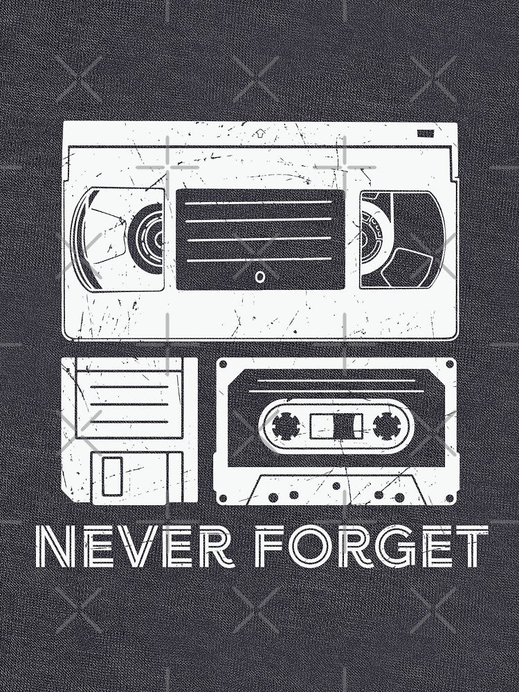 Retro Old Vintage Design Cassette VHS Floppy Disk Never Forget by avinigav T-Shirts, Hoodie, Sweatshirt (Image 3)