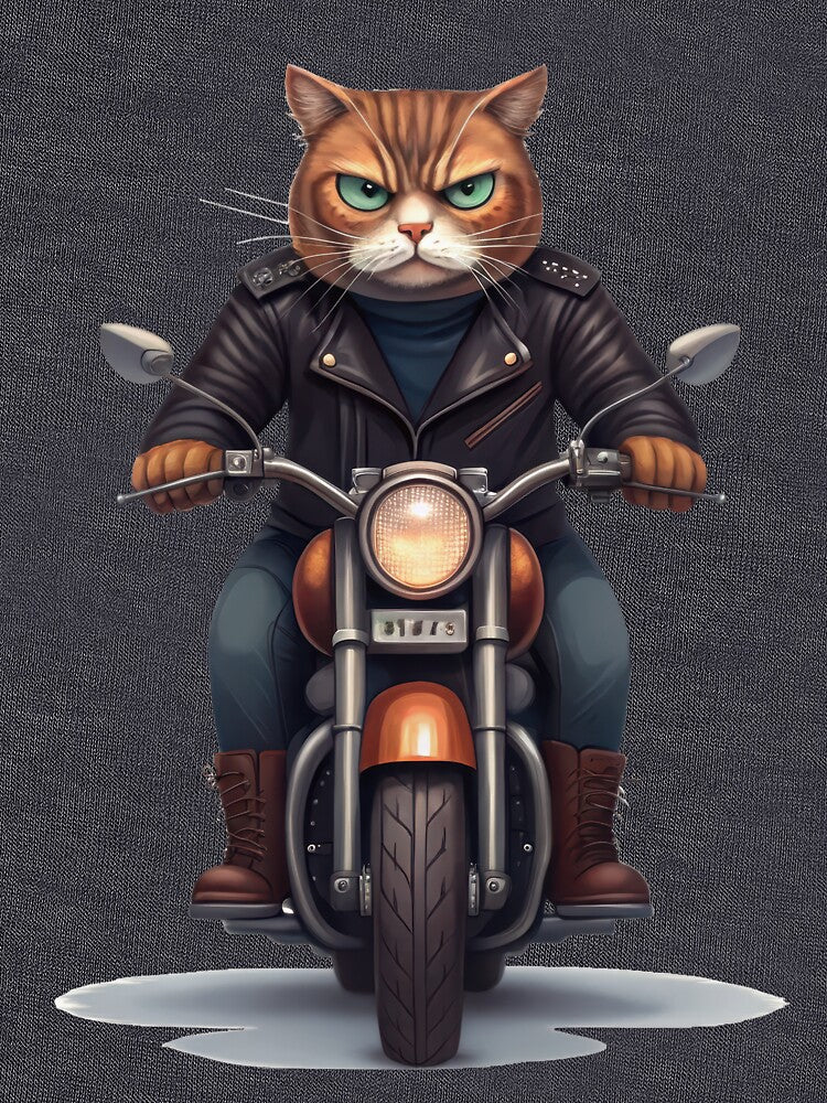 Maewtorcycle  |  Badass Cat Biker on Motorcycle by Theproxmrt T-Shirts, Hoodie, Sweatshirt | BlankRebels.com (Image 3)