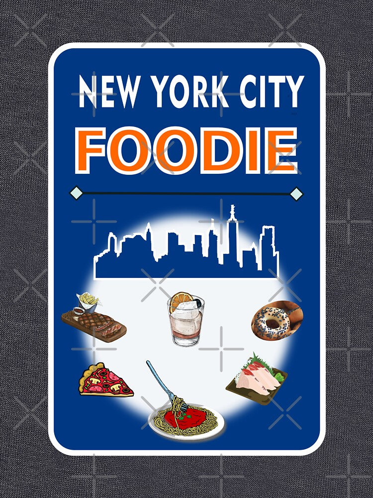 New York City  - Foodie - Blue Background by ThisNThatImages T-Shirts, Hoodie, Sweatshirt | BlankRebels.com (Image 3)
