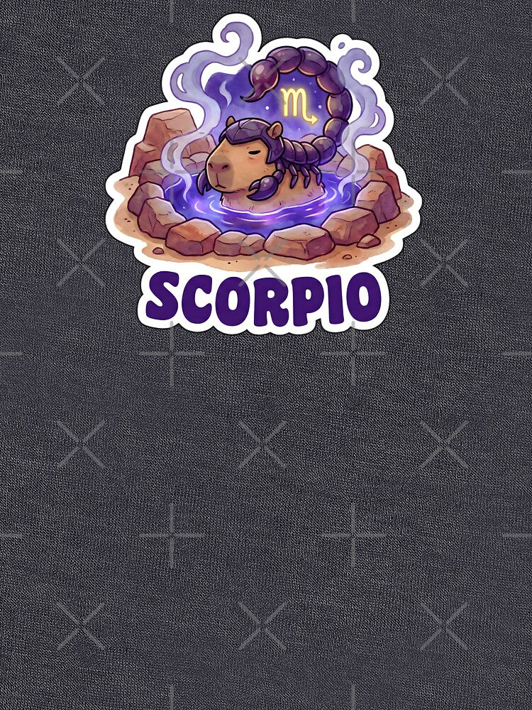 Zodiac Capybara Scorpio – Intense Onsen Water Sign Cute Zodiac Sticker by Nuist25 T-Shirts, Hoodie, Sweatshirt (Image 3)