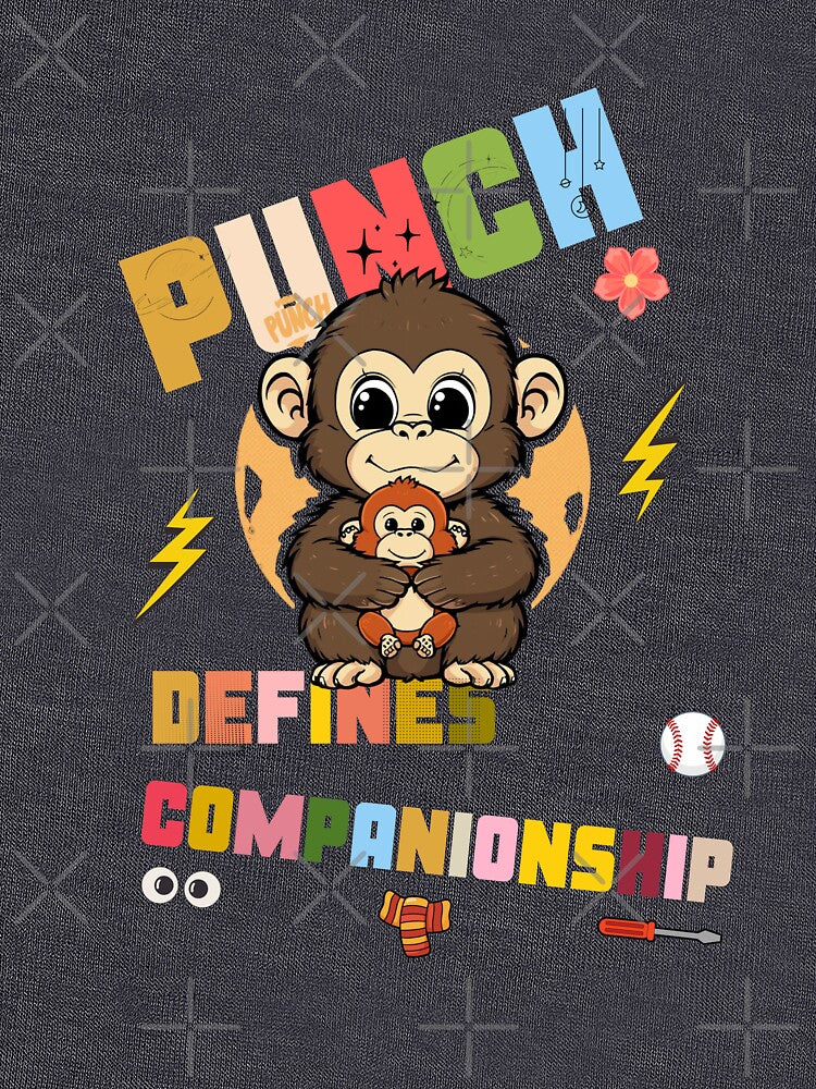 Punch the Baby Macaque – 90s Retro Confidence & Companionship Cartoon by HOUSE OF TIST T-Shirts, Hoodie, Sweatshirt (Image 3)