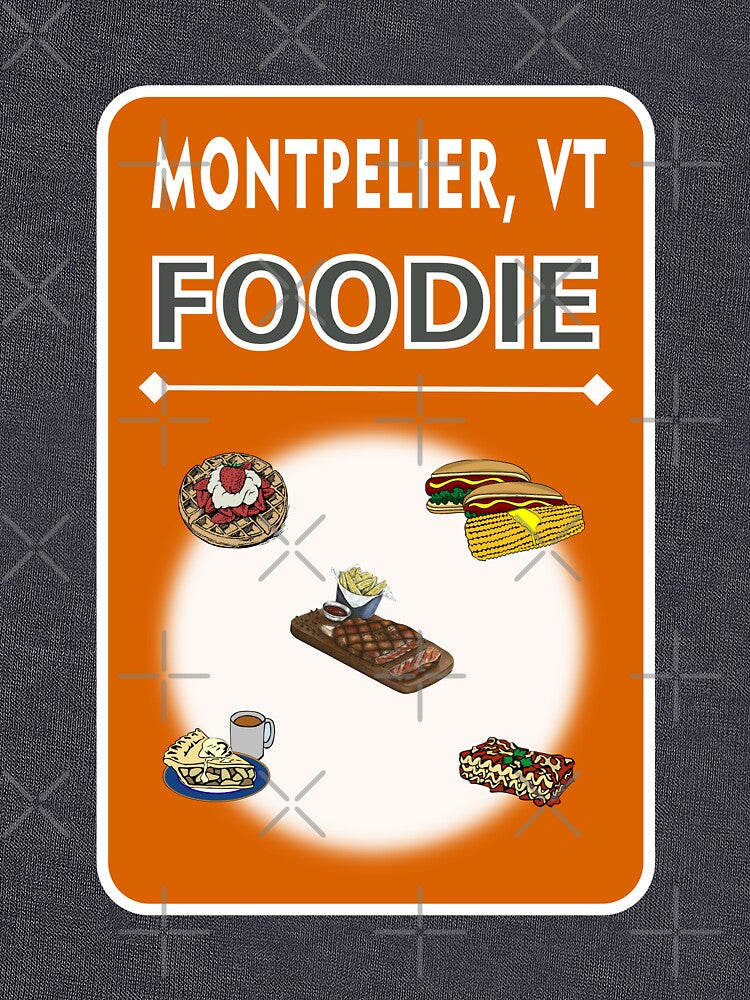 Montpelier, Vermont - Foodie Design - Autumn Orange Background by ThisNThatImages T-Shirts, Hoodie, Sweatshirt (Image 3)