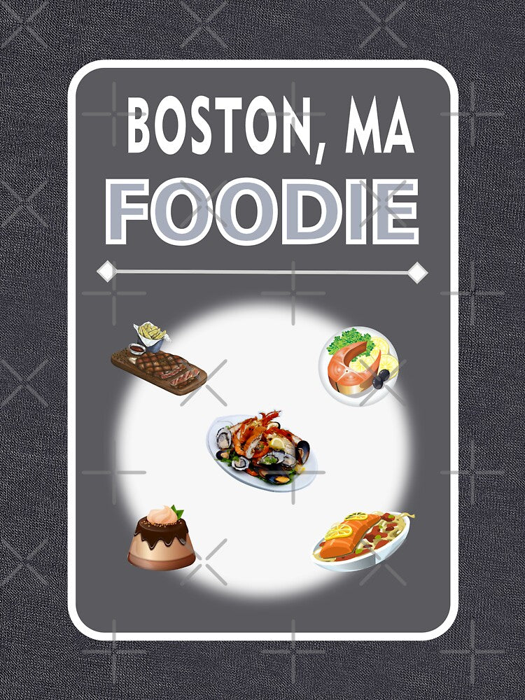 Boston, Massachusetts  - Foodie - Seafaring Grey Background by ThisNThatImages T-Shirts, Hoodie, Sweatshirt (Image 3)
