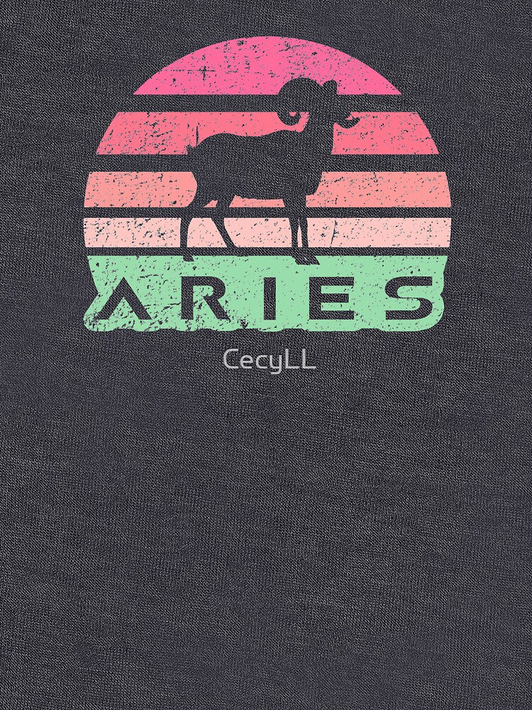 Aries Retro sun zodiac vaporwave by CecyLL T-Shirts, Hoodie, Sweatshirt | BlankRebels.com (Image 3)