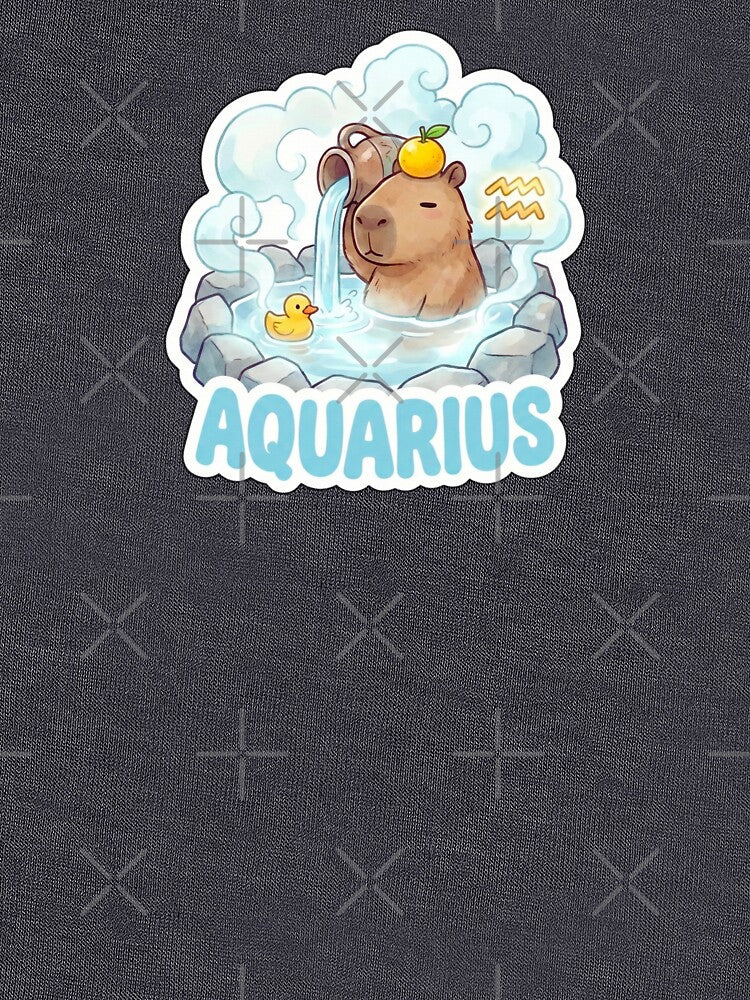 Zodiac Capybara Aquarius – Creative Air Sign Onsen Cute Zodiac Sticker by Nuist25 T-Shirts, Hoodie, Sweatshirt (Image 3)