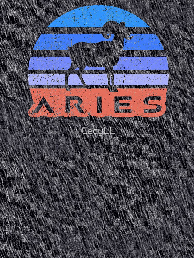 Aries Retro sun zodiac blue and orange by CecyLL T-Shirts, Hoodie, Sweatshirt | BlankRebels.com (Image 3)