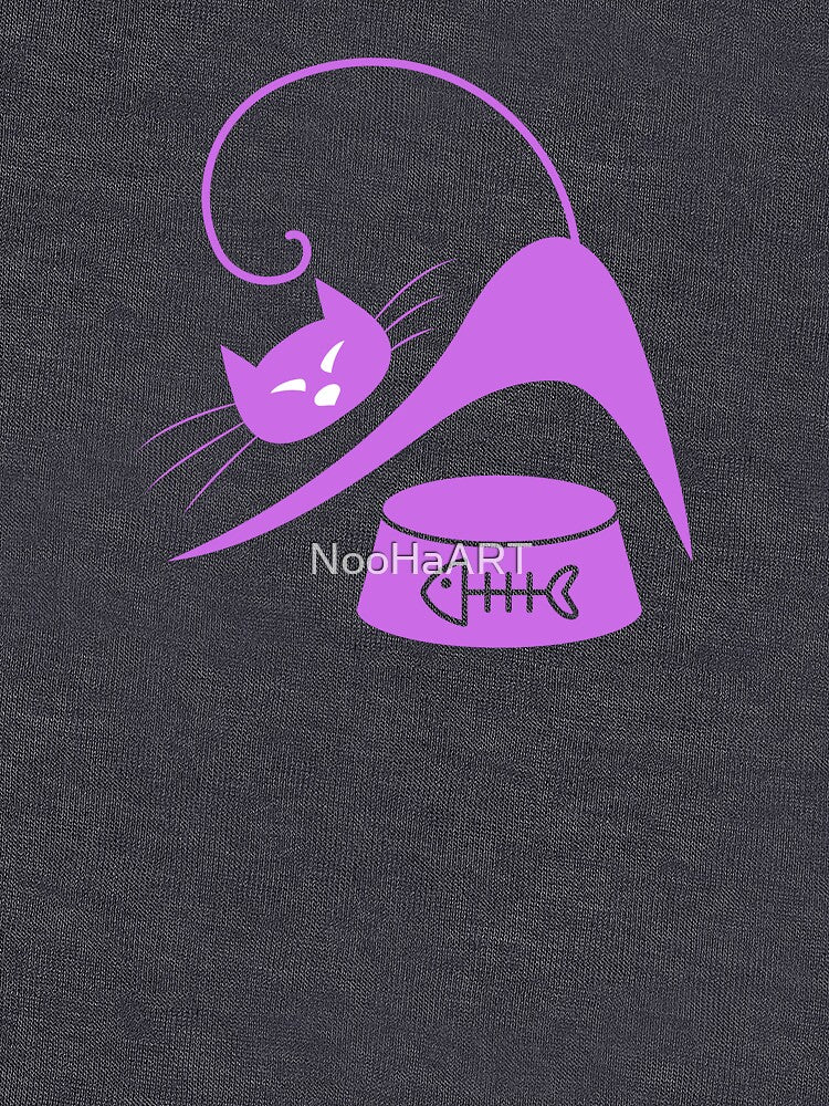 Minimal Cat & Fish Bowl – Elegant Purple Cat Art by NooHaART T-Shirts, Hoodie, Sweatshirt | BlankRebels.com (Image 3)