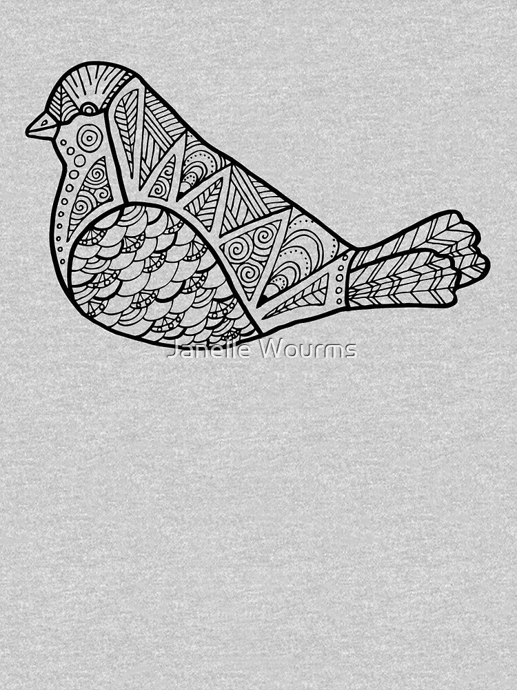 Color Me Bird : Black on Teal by Janelle Wourms T-Shirts, Hoodie, Sweatshirt | BlankRebels.com (Image 3)