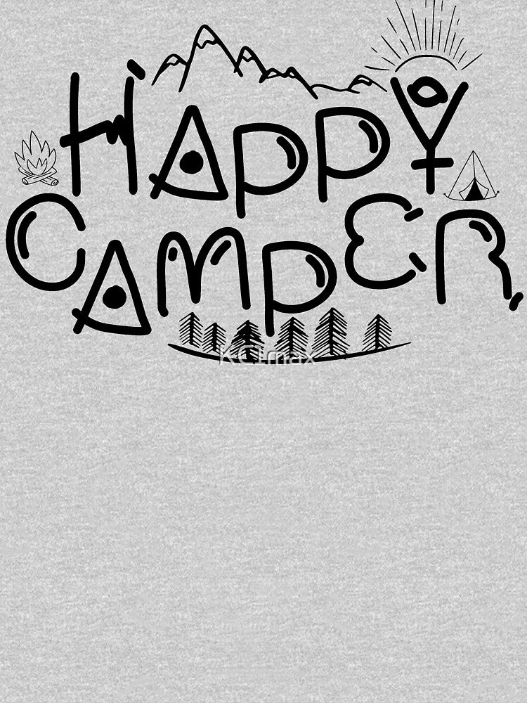 Happy Camper T-Shirt, Camping Shirt, Happy Camper Hoodie, Happy Camper Long Sleeve- Unisex Graphic Tee by... (Image 3)