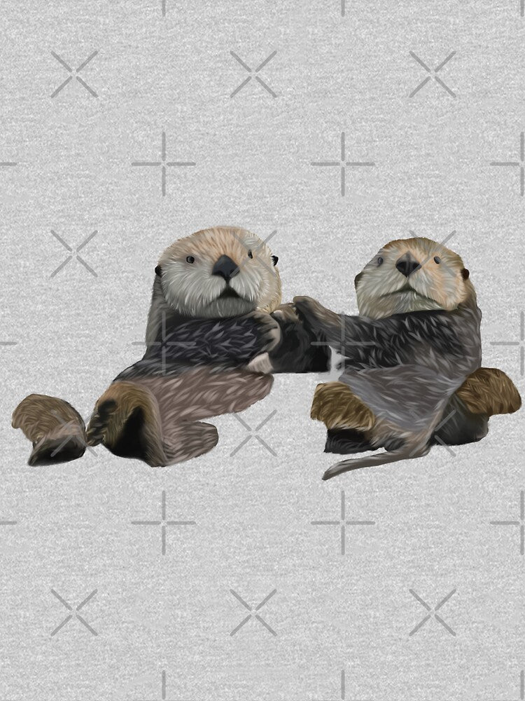Otters holding hands by Royal Red Panda T-Shirts, Hoodie, Sweatshirt | BlankRebels.com (Image 3)