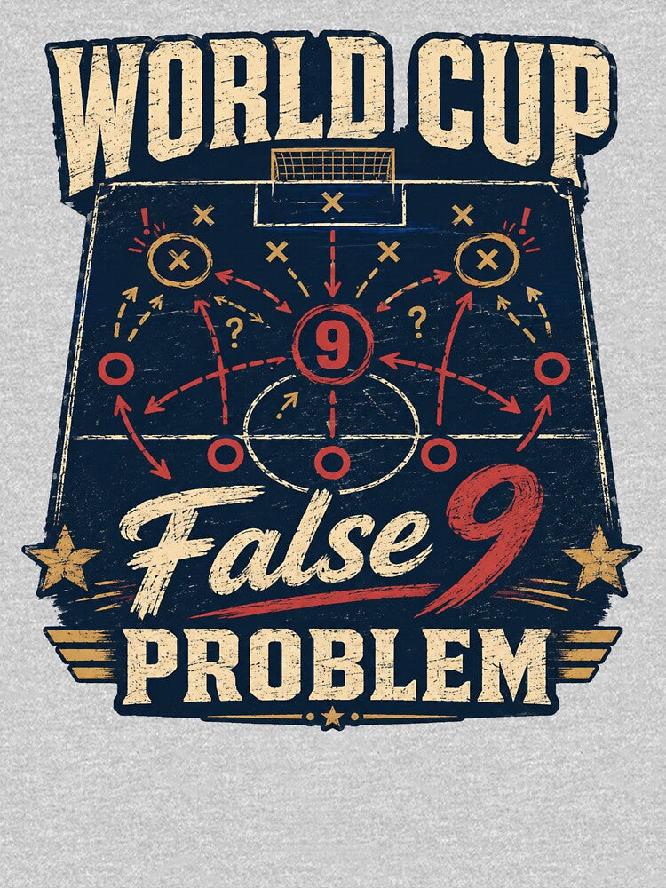 WORLD CUP False 9 Problem Soccer Tactics by POD DYNASTY | Original Print On Demand T-Shirt Graphics