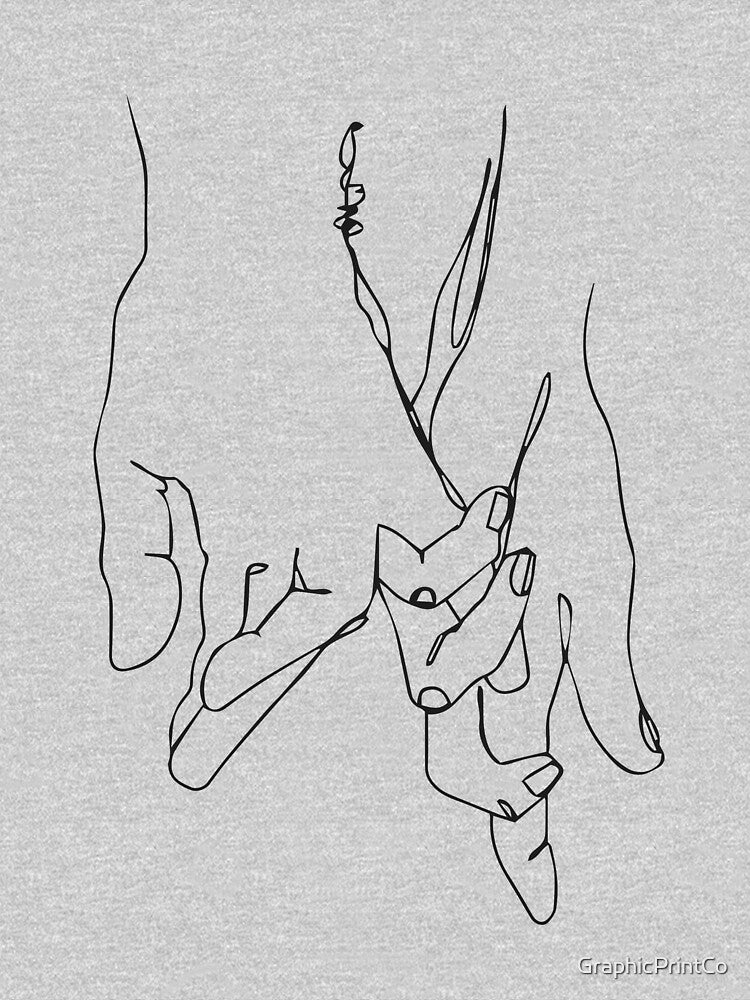 Holding Hands Line Art by GraphicPrintCo T-Shirts, Hoodie, Sweatshirt | BlankRebels.com (Image 3)