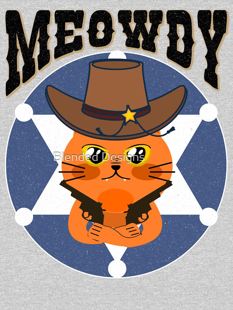 Meowdy  - There's a new sheriff in town y'all by Blended Designs ⭐⭐⭐⭐⭐ T-Shirts, Hoodie, Sweatshirt (Image 3)