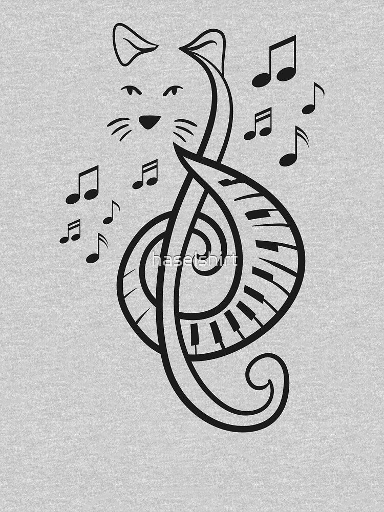 Musical Symbol Clef Note Treble Cat Music Lover Gift by haselshirt T-Shirts, Hoodie, Sweatshirt | BlankRebels.com (Image 3)