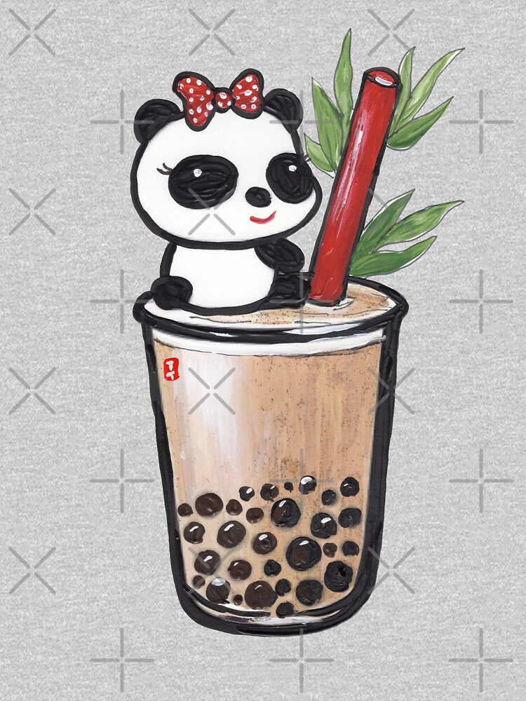 Cute Little Panda Loves Boba by RheaRealm T-Shirts, Hoodie, Sweatshirt | BlankRebels.com (Image 3)