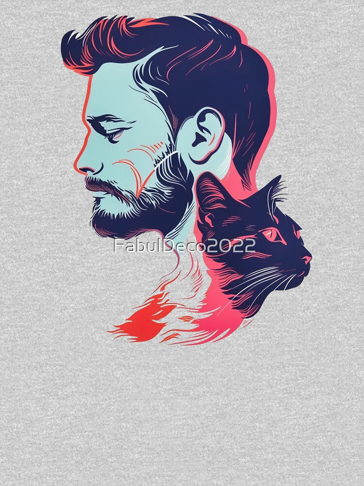 Bearded Man and Cat by FabulDeco2022 T-Shirts, Hoodie, Sweatshirt | BlankRebels.com (Image 3)