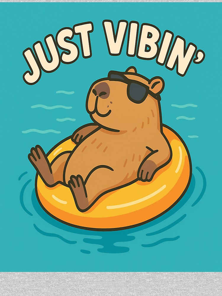 > Just Vibin’ Capybara – Cute Summer Chill Animal Cartoon Design by Prompted Vibes T-Shirts, Hoodie, Sweatshirt (Image 3)