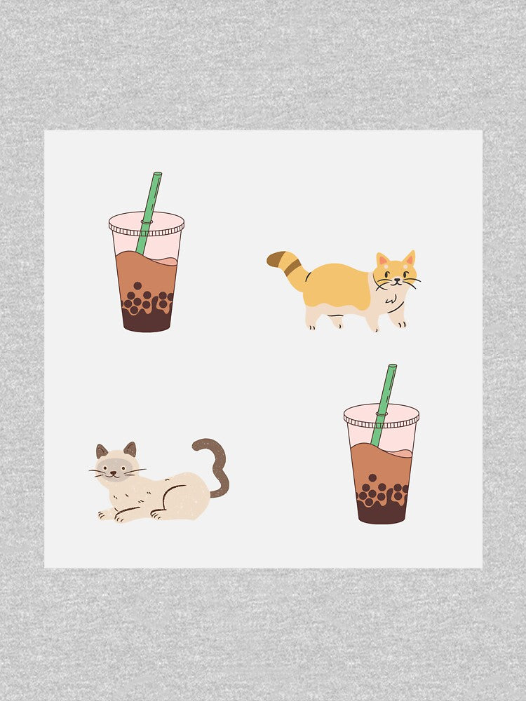 Cute cats and boba milk tea by greenteakitty T-Shirts, Hoodie, Sweatshirt | BlankRebels.com (Image 3)