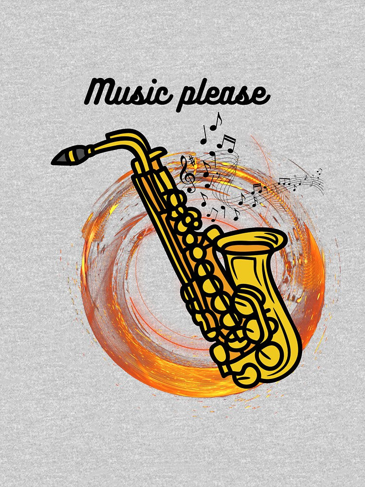 Music please, T-shirt for an every saxophone of jazz fan T-Shirt by Emiliusz Hoodie, Sweatshirt | BlankRebels.com (Image 3)