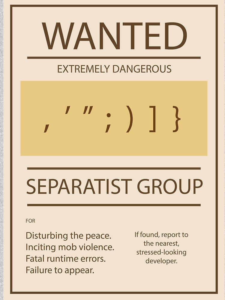 WANTED Separatist Group (programming separators) by Koohiisan